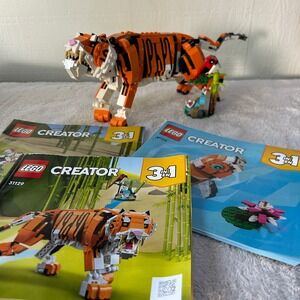 LEGO Creator 3in1 Majestic Tiger 31129 Building Set with Manuals Orange Black